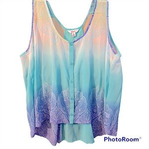 Candie’s Flowy Colorful High Low Tank XL EUC — **Buy 1 Get 1 FREE**